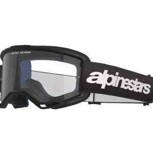Expressz kézbesítés Alpinestars Vision 3 Wordmark Cross szemüveg - Fekete (Átlátszó plexivel)
