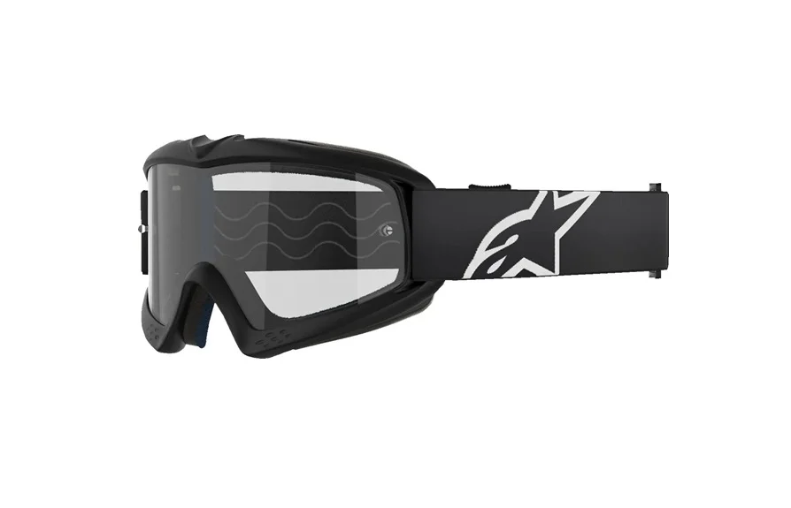 Szezonális akció Alpinestars Youth Vision Corp Gyerek Cross szemüveg - Fekete (Átlátszó plexivel)
