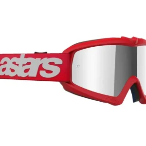 Alacsony ár Alpinestars Youth Vision Blaze Gyerek Cross szemüveg - Piros (Ezüst tükrös plexivel)