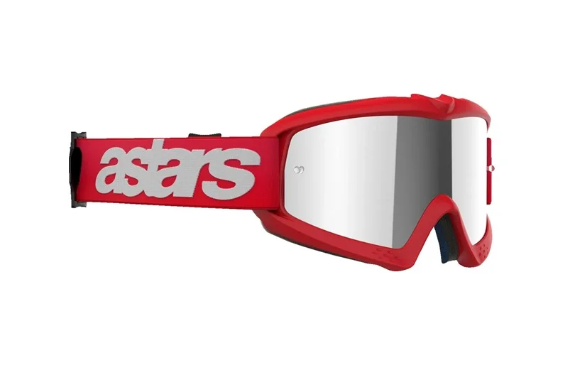 Alacsony ár Alpinestars Youth Vision Blaze Gyerek Cross szemüveg - Piros (Ezüst tükrös plexivel)
