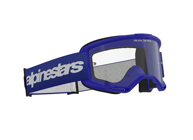 Ne maradj le Alpinestars Vision 3 Wordmark Cross szemüveg - Kék (Átlátszó plexivel)