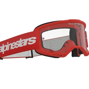 Alpinestars Vision 3 Wordmark Cross szemüveg - Piros (Átlátszó plexivel) Olcsóbb