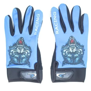 Szuper akció Textil motoros kesztyű YD Racing (Fekete - Kék)