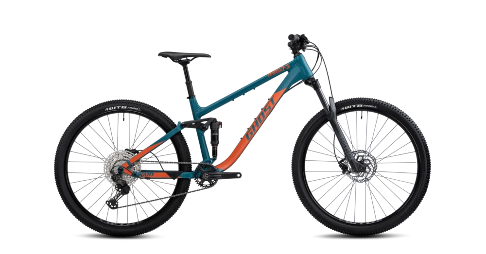 GHOST KATO FS UNIVERSAL BLUE GREY/ORANGE MATT 2022 FÉRFI ÖSSZTELESZKÓPOS MTB KERÉKPÁR Exkluzív ajánlat