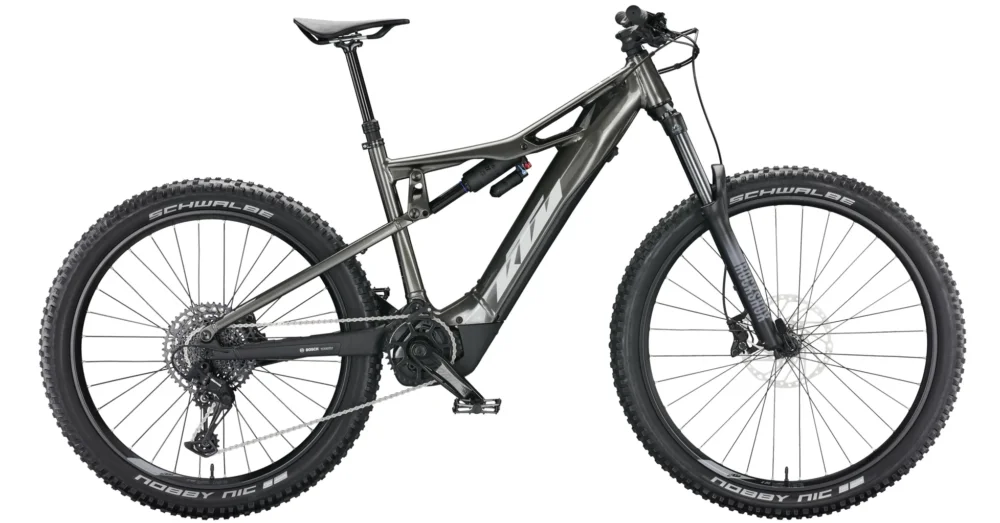 Expressz szállítás KTM MACINA KAPOHO 6971 MACHINE GREY (SILVER+BLACK) FÉRFI ELEKTROMOS ÖSSZTELESZKÓPOS MTB KERÉKPÁR 2022