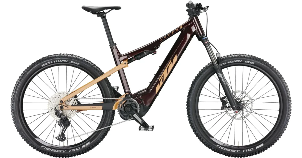 Vedd meg most KTM MACINA LYCAN 772 GLORIOUS NIGHT RED (ROSE GOLD) NŐI ELEKTROMOS ÖSSZLETESZKÓPOS MTB KARÉKPÁR 2022