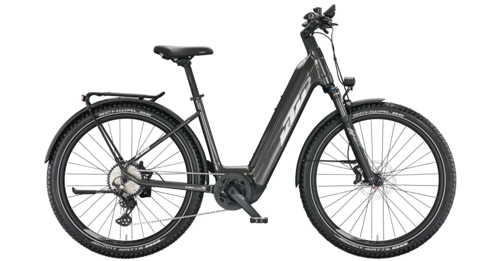 Olcsó KTM MACINA AERA 772 LFC MACHINE GREY (SILVER+BLUE) UNISEX ELEKTROMOS MTB KERÉKPÁR 2022