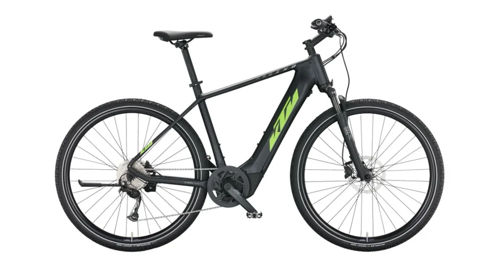 Korlátozott ajánlat KTM MACINA CROSS 510 BLACK MATT(GREEN+GREY) FÉRFI ELEKTROMOS CROSS KERÉKPÁR 2022