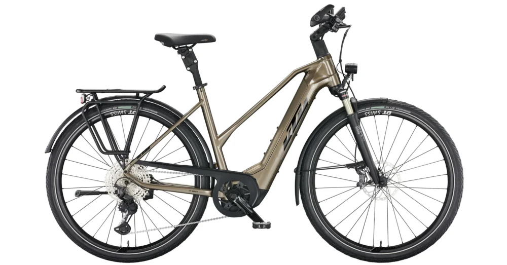 KTM MACINA STYLE 710 TRAPÉZ OAK(BLACK+ORANGE) NŐI ELEKTROMOS TREKKING KERÉKPÁR 2022 Kedvezményes ár