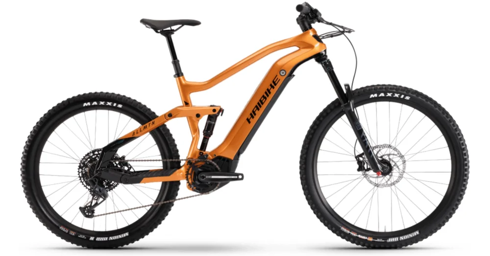 Újdonság HAIBIKE ALLMTN CF 6 ORANGE/BLACK ELEKTROMOS ÖSSZTELESZKÓPOS ENDURO MTB KERÉKPÁR