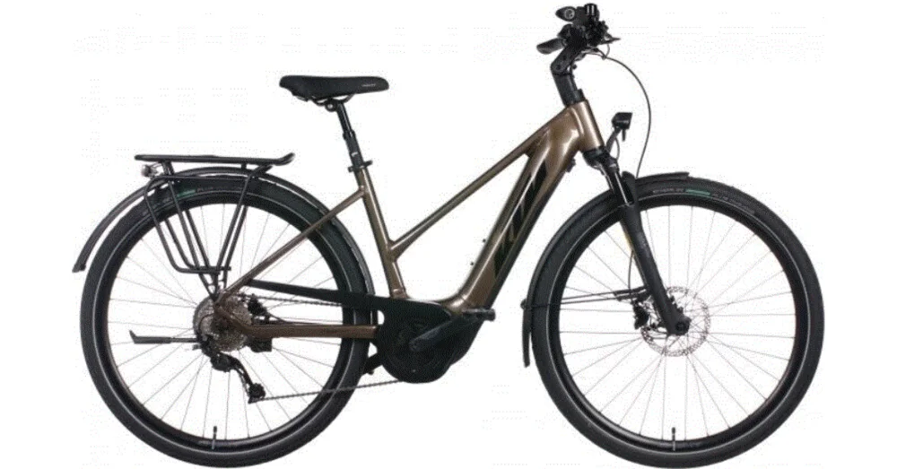 Szuper ajánlat KTM MACINA TOUR P510 TRAPÉZ OAK (BLACK+ORANGE) NŐI ELEKTROMOS TREKKING KERÉKPÁR 2022