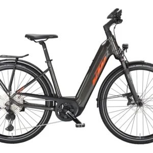 KTM MACINA SPORT 720 MACHINE GREY(ORANGE+BLACK) EASY ENTRY 2023 UNISEX ELEKTROMOS TREKKING KERÉKPÁR - M méret Alacsony ár