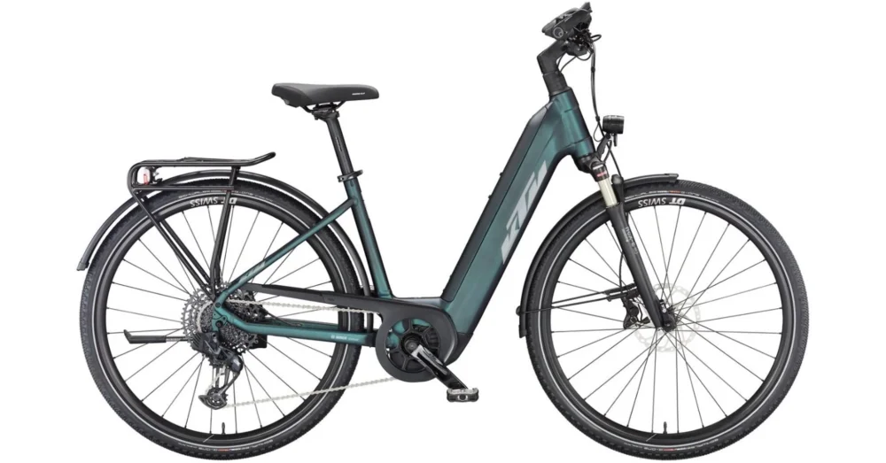 KTM MACINA SPORT 710 GREEN PURPLE FLIP MATT(SILVER+BLUE) EASY ENTRY 2023 UNISEX ELEKTROMOS TREKKING KERÉKPÁR Ingyenes szállítás