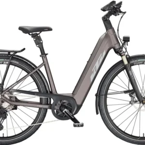 Újdonság KTM MACINA STYLE 710 ELDERBERRY MATT(GREY+ORANGE) EASY ENTRY 2023 UNISEX ELEKTROMOS TREKKING KERÉKPÁR