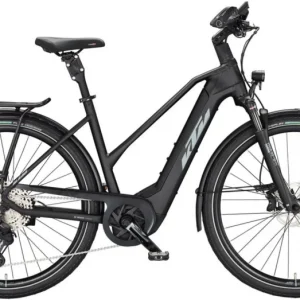 KTM MACINA STYLE 730 BLACK MATT(GREY+ORANGE) TRAPÉZ 2023 NŐI ELEKTROMOS TREKKING KERÉKPÁR Újdonság