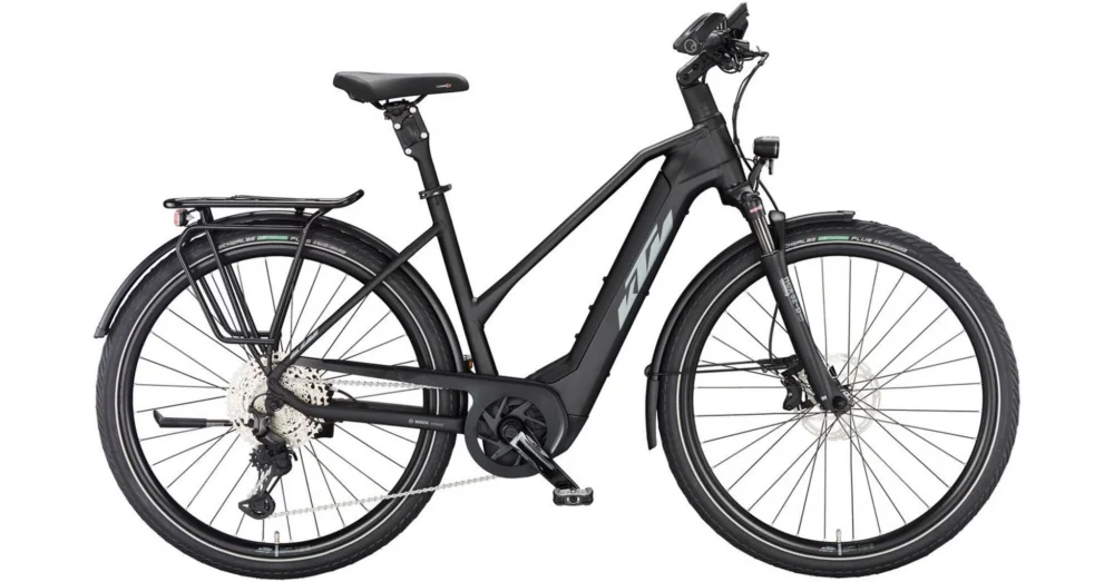 KTM MACINA STYLE 730 BLACK MATT(GREY+ORANGE) TRAPÉZ 2023 NŐI ELEKTROMOS TREKKING KERÉKPÁR Újdonság