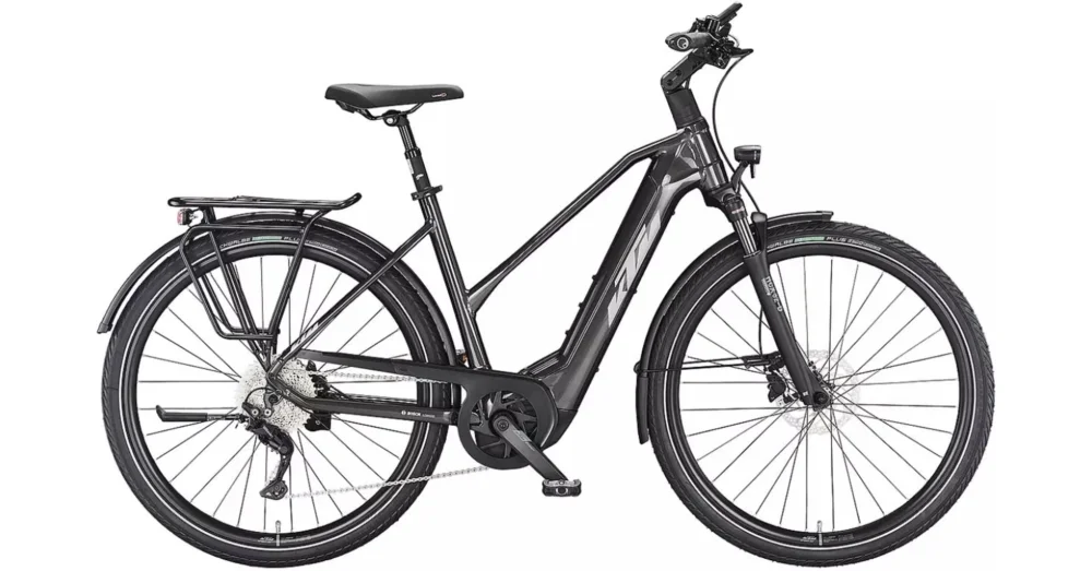 KTM MACINA STYLE 740 TRAPÉZ MACINA GREY ((SILVER+BLUE) NŐI ELEKTROMOS TREKKING KERÉKPÁR 2023 Exkluzív ajánlat