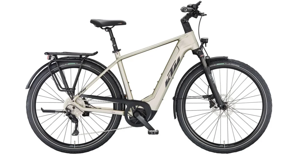 KTM MACINA STYLE 740 CHAMPAGNE MATT(BLACK+ORANGE) 2023 FÉRFI ELEKTROMOS TREKKING KERÉKPÁR Azonnali szállítás