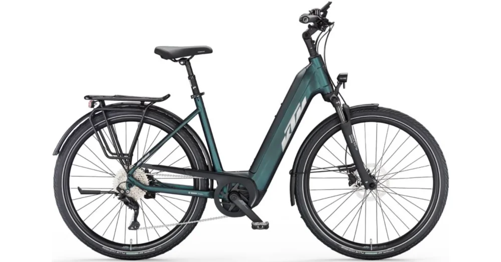 KTM MACINA TOUR CX510 GREEN PURPLE-FLIP MATT(SILVER+GREEN) EASY ENTRY 2023 UNISEX ELEKTROMOS TREKKING KERÉKPÁR Kedvezményes ár