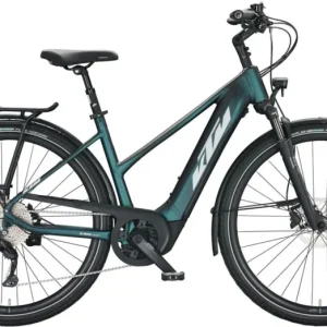 KTM MACINA TOUR CX 510 TRAPÉZ GREEN PURPLE-FLIP MATT (SILVER+GREEN) NŐI ELEKTROMOS TREKKING KERÉKPÁR 2022 Kedvezményes ár