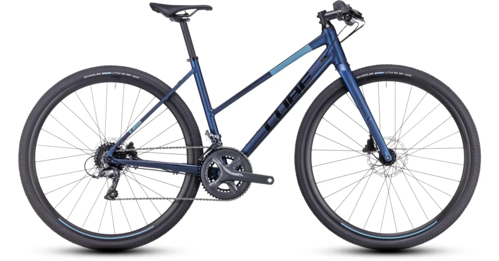Szuper ajánlat CUBE NULANE VELVETBLUE N BLACK TRAPÉZ 2023 NŐI FITNESS KERÉKPÁR