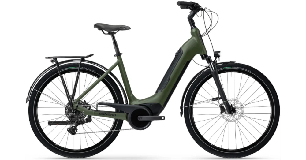 Azonnal elérhető WINORA TRIA X10 LOW MOSSGREEN 2023 UNISEX ELEKTROMOS TREKKING KERÉKPÁR