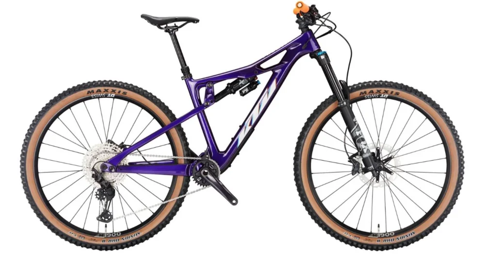 Olcsóbb KTM PROWLER MASTER CHROME PURPLE (WHITE+ORANGE+AQUA) 2023 FÉRFI ÖSSZTELESZKÓPOS KERÉKPÁR