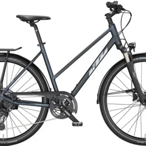 Outlet KTM LIFE FORCE TRAPÉZ ULTIMATE DARK BLUE MATT (SILVER + GREY) 2023 NŐI TREKKING KERÉKPÁR