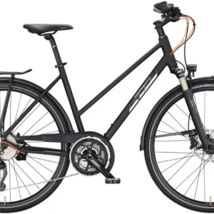 KTM LIFE 1964 TRAPÉZ BLACK MATT (CHROME + CHROME ORANGE) 2023 NŐI TREKKING KERÉKPÁR Expressz szállítás