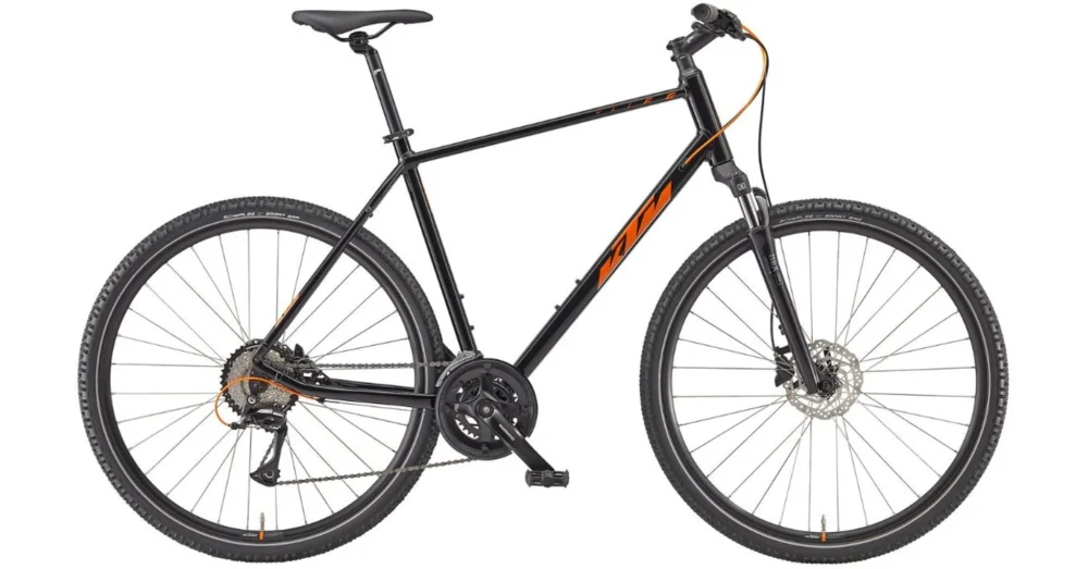 Korlátozott ajánlat KTM X-LIFE TRACK BLACK (ORANGE + SILVER) 2023 FÉRFI CROSS TREKKING KERÉKPÁR