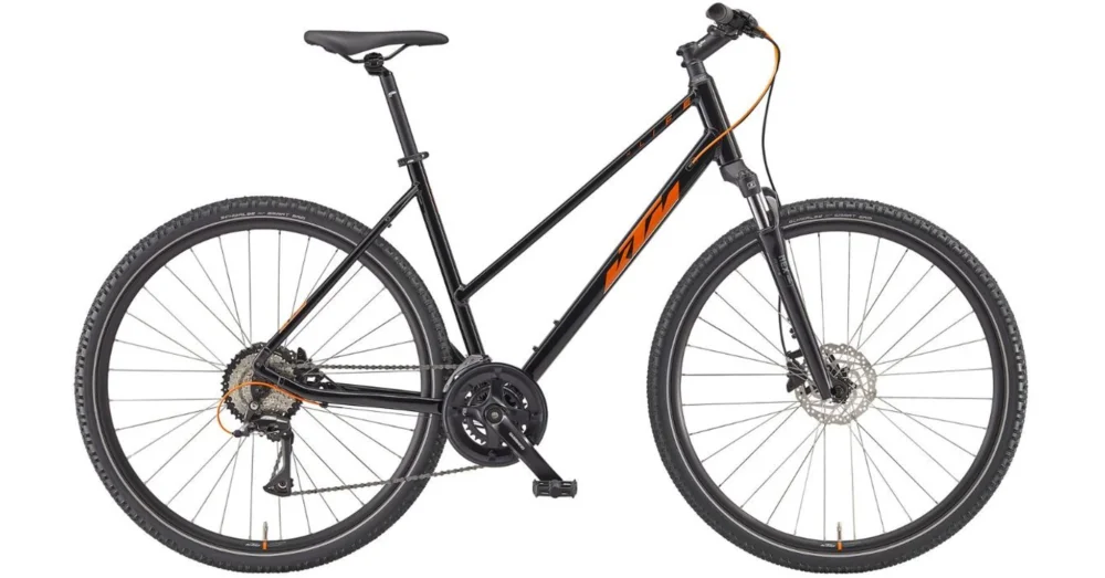 Biztonságos fizetés KTM X-LIFE TRACK TRAPÉZ BLACK (ORANGE + SILVER) 2023 NŐI CROSS TREKKING KERÉKPÁR