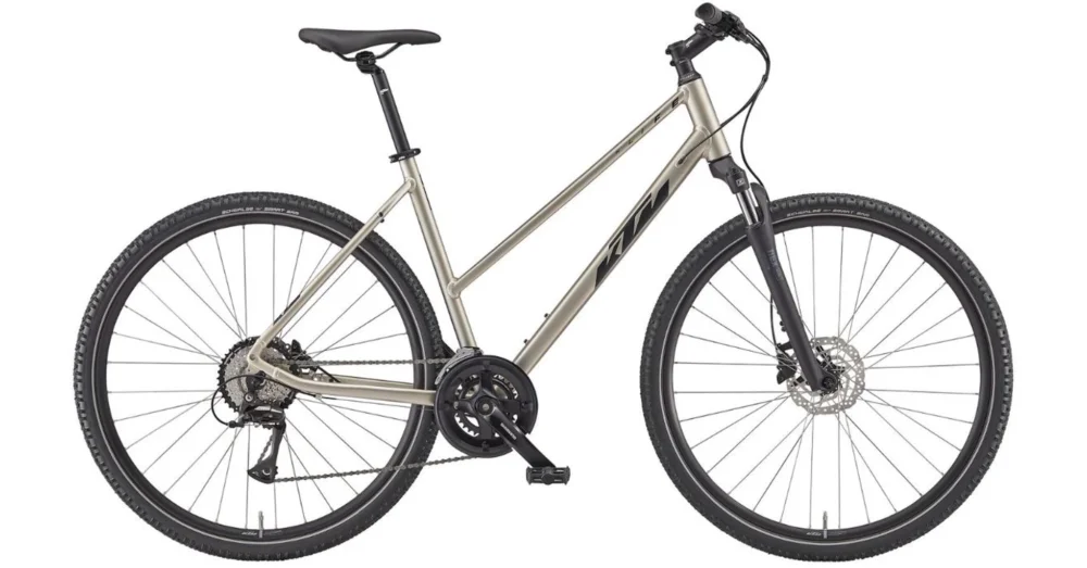 Expressz kézbesítés KTM X-LIFE TRACK TRAPÉZ CHAMPAGNE (BLACK+GREY) 2023 NŐI CROSS TREKKING KERÉKPÁR