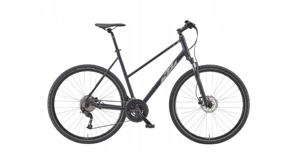 Gyors kiszállítás KTM X-LIFE ROAD TRAPÉZ ULTIMATE DARK BLUE MATT (SILVER+BLUE) 2023 NŐI CROSS TREKKING KERÉKPÁR