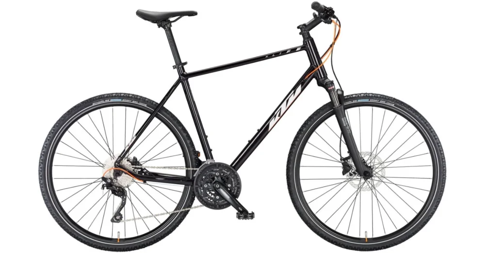 Prémium KTM X-LIFE ACTION FLAMING BLACK (SILVER MATT + ORANGE MATT) 2023 FÉRFI CROSS TREKKING KERÉKPÁR