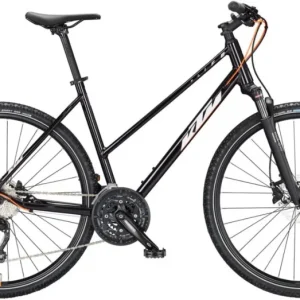 Outlet KTM X-LIFE ACTION TRAPÉZ FLAMING BLACK (SILVER MATT + ORANGE MATT) 2023 NŐI CROSS TREKKING KERÉKPÁR