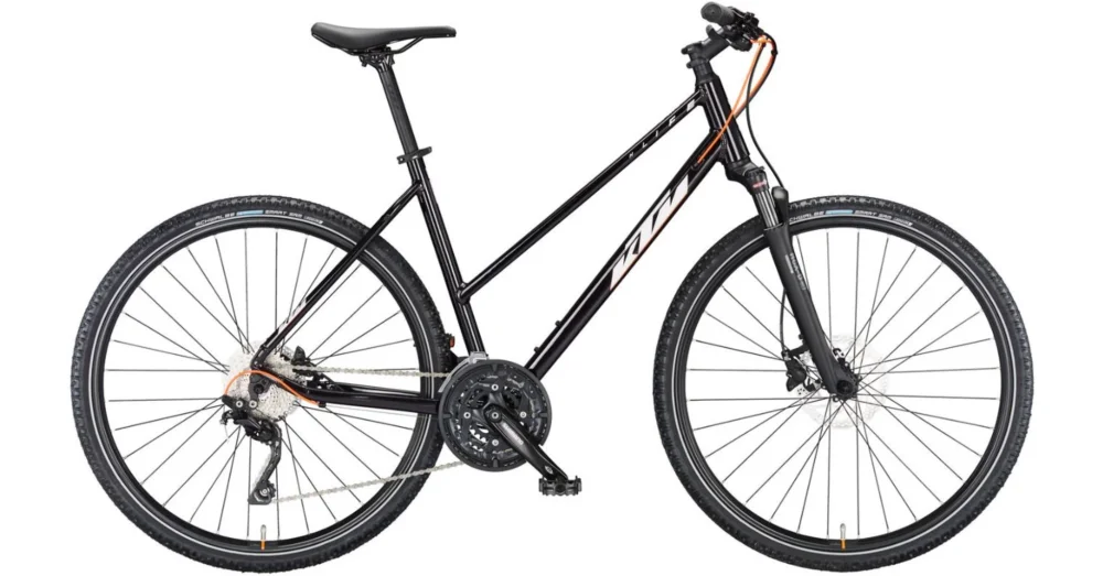 Outlet KTM X-LIFE ACTION TRAPÉZ FLAMING BLACK (SILVER MATT + ORANGE MATT) 2023 NŐI CROSS TREKKING KERÉKPÁR