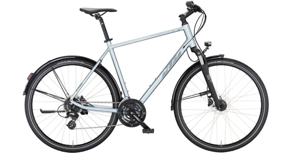 Olcsóbb KTM X-LIFE TRACK STREET AZZURRO SILVER (DARK GREY+GREY) 2023 FÉRFI CROSS KERÉKPÁR