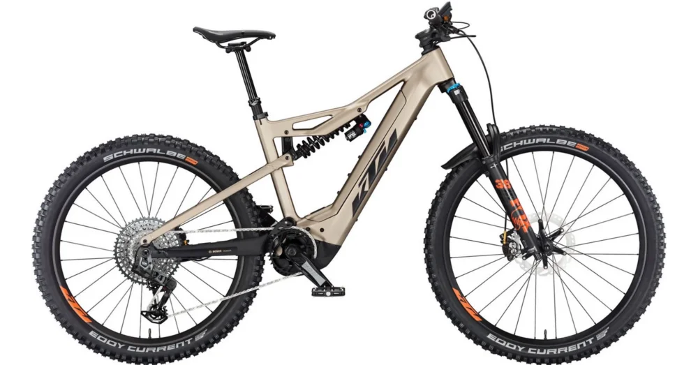 KTM MACINA PROWLER PRESTIGE PLATINA BRONZE MATT (BLACK+ORANGE) 2023 FÉRFI ELEKTROMOS ÖSSZTELESZKÓPOS MTB KERÉKPÁR Népszerű