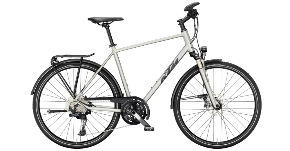 KTMLIFE STYLE CORE GREY MATT (BLACK+ORANGE) 2024 FÉRFI TREKKING KERÉKPÁR Legjobb ár