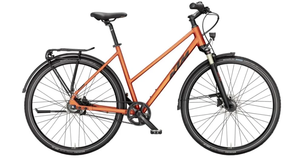 KTM LIFE EIGHT TRAPÉZ BURNT ORANGE MATT (BLACK+ORANGE) 2024 NŐI TREKKING KERÉKPÁR Prémium