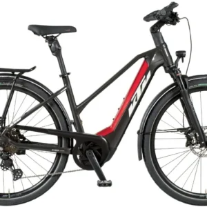 Ajánlat KTM MACINA ETOUR PRO LTD (S) TRAPÉZ BLACK MATT ( WHITE+RED ) NŐI ELEKTROMOS TREKKING KERÉKPÁR 2023