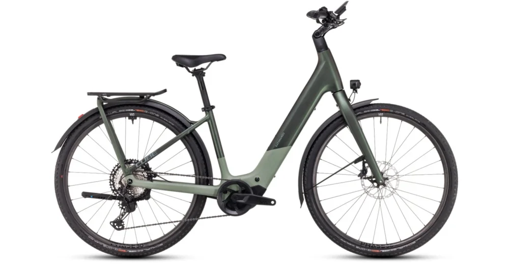 Kiárusítás CUBE KATHMANDU HYBRID C:62 SLT 400X STELLAR´N´ORIGANOGREEN - 2025 - TREKKING ELEKTROMOS KERÉKPÁR - EASY ENTRY 46 CM