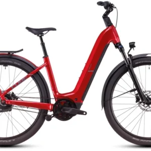 Akció CUBE KATHMANDU HYBRID COMFORT PRO 800 ELECTRICRED´N´RED - 2025 - TREKKING ELEKTROMOS KERÉKPÁR - EASY ENTRY 50 CM