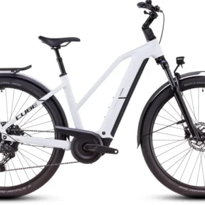 CUBE KATHMANDU HYBRID ONE 800 POLARWHITE´N´BLACK - 2025 - TREKKING ELEKTROMOS KERÉKPÁR - TRAPEZE 54 CM Gyors szállítás