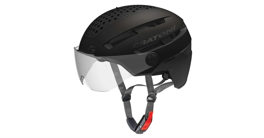Outlet CRATONI COMMUTER BLACK MATT Elektromos Kerékpár sisak INTEGRÁLT LÁMPÁVAL