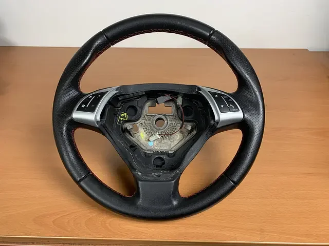 Legkelendőbb stuurwiel fiat punto grande - evo rood stiksel Leer knopjes
