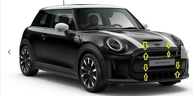 Grille frame omlijsting hoogglans zwart Mini serie F55 F56 F57 cabrio 51119450552 9450552 Végkiárusítás