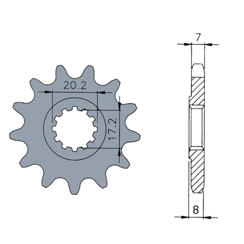 Árcsökkenés Lánckerék AM6 428 14 fogasfogazott DTS / MBK 50 X-POWER / YAMAHA 50 TZR / PEUGEOT 50 / XPS / RIEJU 50 SMX