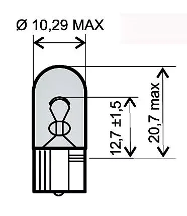 Izzó 12V 5W üvegfoglalatú RMS 0285 Gyors szállítás
