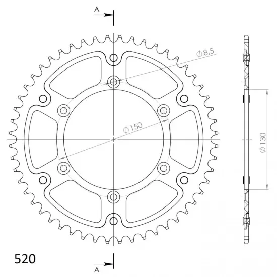 SUPERSPROX STEALTH HÁTSÓ LÁNCKERÉK RST-245:52 Bestseller